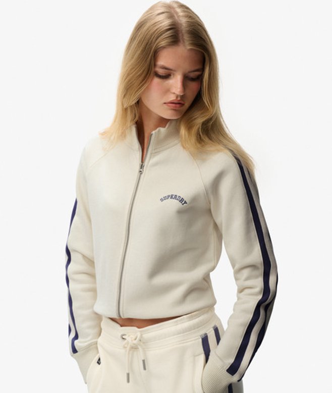 Superdry Damen Athletic Essentials Logo Trainingsjacke White - Größe: 38 von Superdry