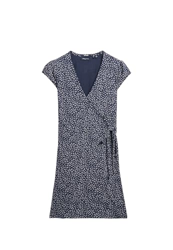 Superdry Damen Athletic Essentials Wickelkleid Marineblau Geblümt 42 von Superdry