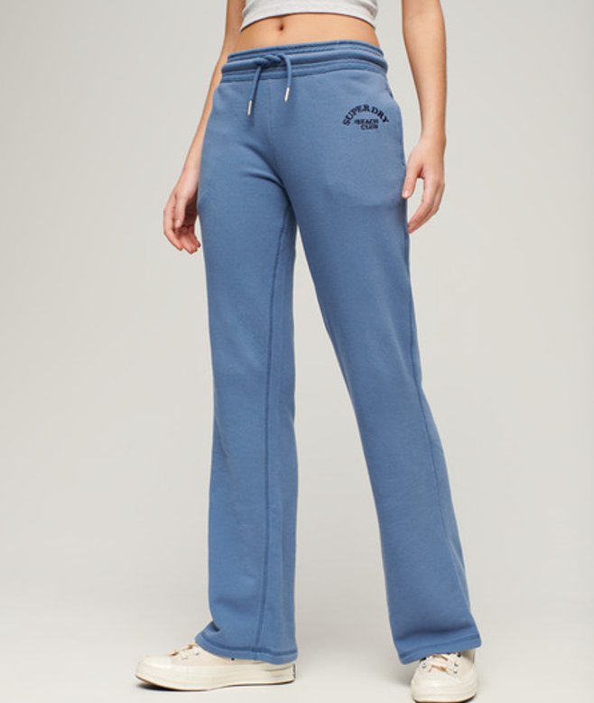 Superdry Damen Ausgestellte, Tief Angesetzte Athletic Essentials Jogginghose Blau - Größe: 36 von Superdry