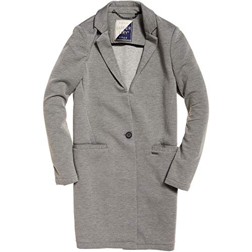 Superdry Damen Azure Longline Blazer Jacke, Grau (Grey Twill IW3), L (Herstellergröße:14) von Superdry