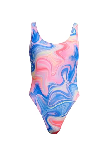 Superdry Damen Badeanzug mit tiefem Rückenausschnitt und Print Mehrfarbig Marmor 40 von Superdry