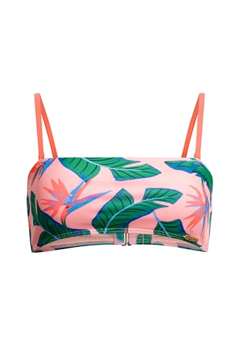 Superdry Damen Bandeau-Bikinioberteil mit tropischem Print Malibu Pink Paradise 38 von Superdry