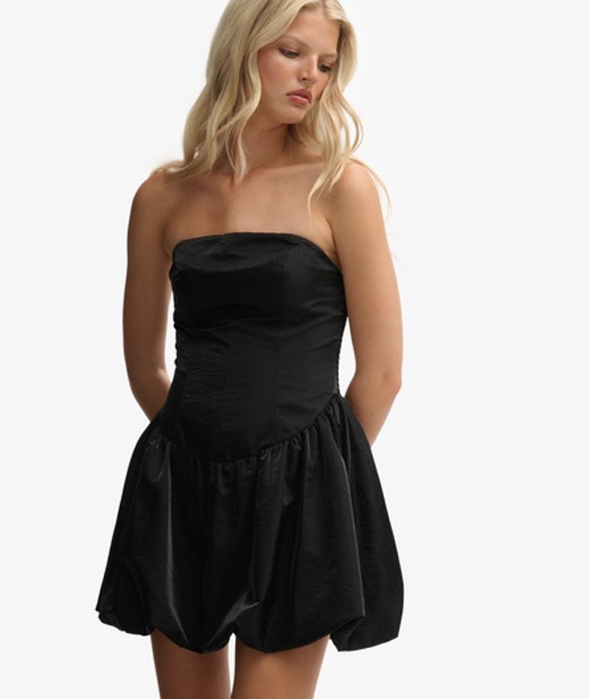 Superdry Damen Bandeau-ballonrock-minikleid Black - Größe: 36 von Superdry