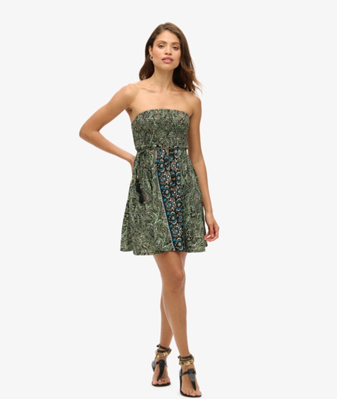 Superdry Damen Bandeau-kleid Grün - Größe: 44 von Superdry