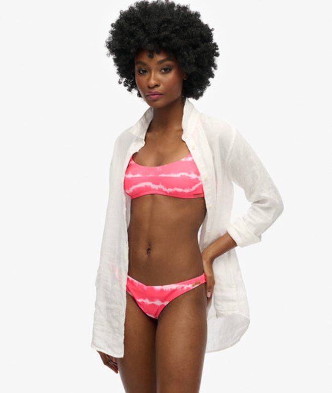 Superdry Damen Batik-bikinioberteil aus Recyceltem Material Pink - Größe: 44 von Superdry