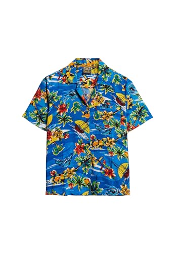Superdry Damen Beach Resort Hemd Blauer Delfin Ozean 36 von Superdry