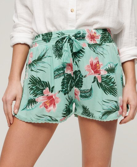 Superdry Damen Beach Shorts Grün - Größe: 36 von Superdry