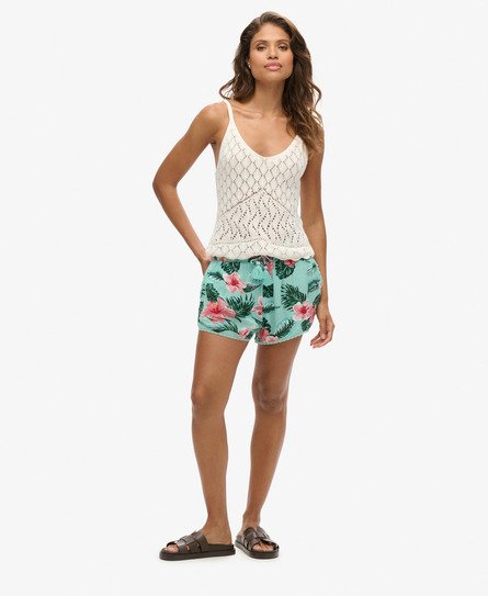 Superdry Damen Beach Shorts Grün - Größe: 40 von Superdry