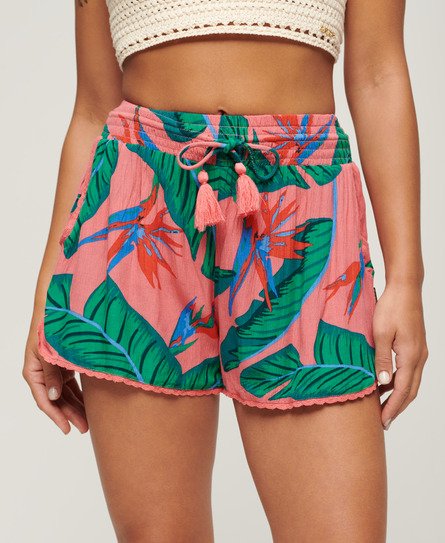 Superdry Damen Beach Shorts Rosa - Größe: 36 von Superdry