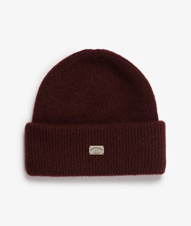 Superdry Damen Beaniemütze mit Geripptem Strickmuster Red - Größe: 1Größe Superdry Damen Beaniemütze mit Geripptem Strickmuster Red - Größe: 1Größe von Superdry