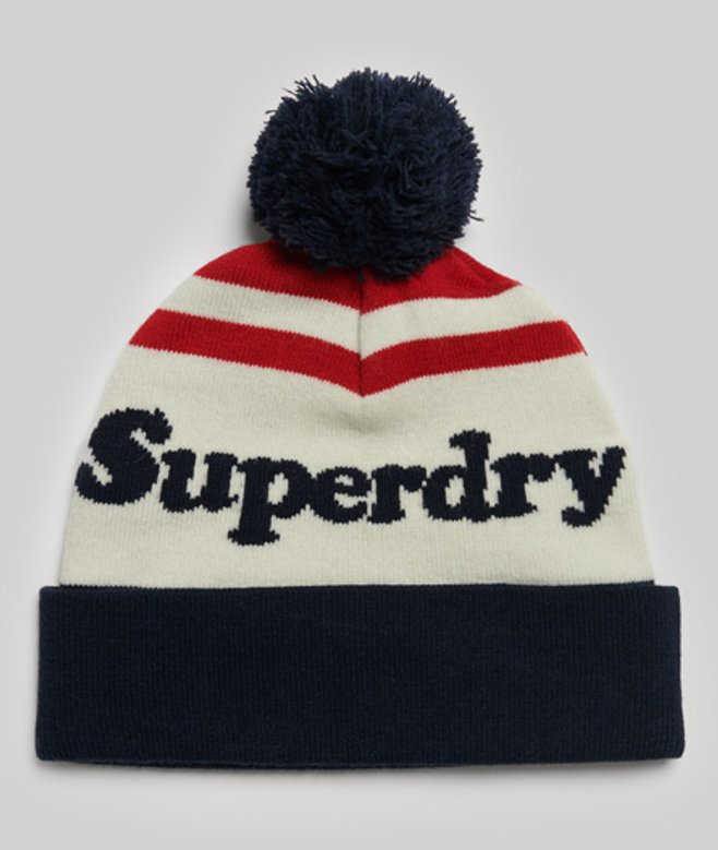Superdry Damen Beaniemütze mit Klassischem Logo Rot - Größe: 1Größe von Superdry
