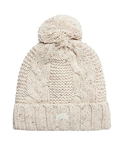 Superdry Damen Vintage Cable Beanie Baskenmütze, Tweed de Avena, von Superdry