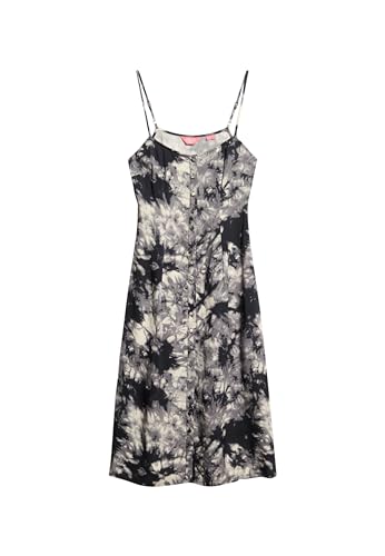Superdry Damen Bedrucktes Midi-Trägerkleid mit Knopfleiste Grunge Batik-Print 38 von Superdry
