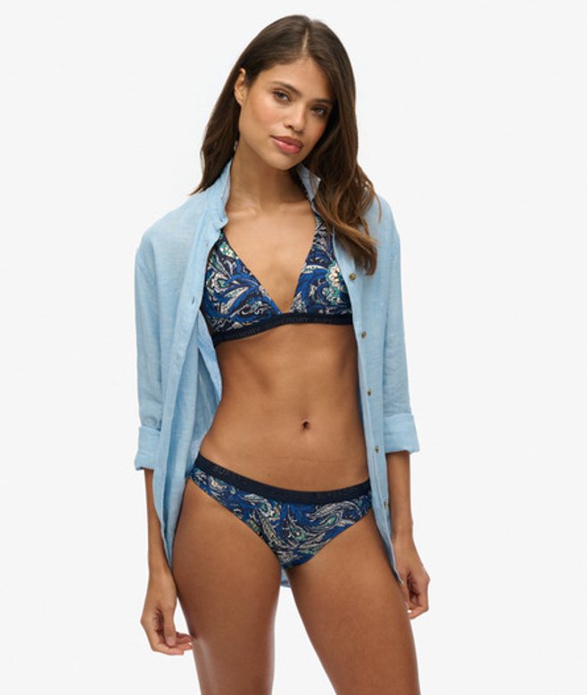 Superdry Damen Bedrucktes Triangel-bikinioberteil Navy - Größe: 42 von Superdry