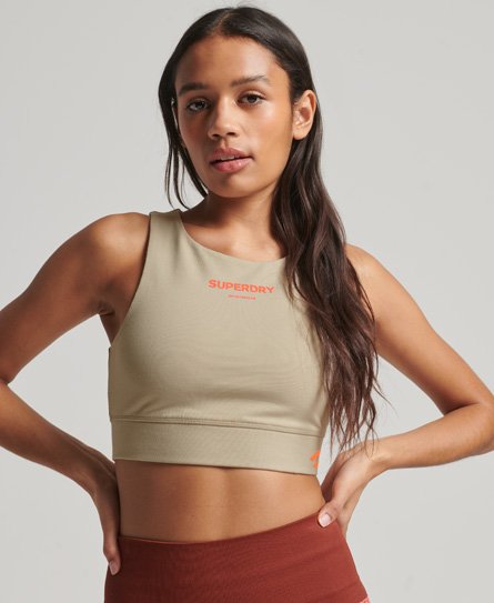 Superdry Women's Damen Beige Core Sport BH aus Bio-Baumwolle, Größe: 42 - Größe: 42 von Superdry