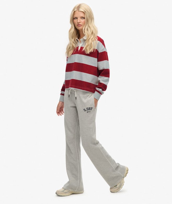 Superdry Damen Athletic Jogginghose mit Schlag und Stickerei Grey - Größe: 36 von Superdry