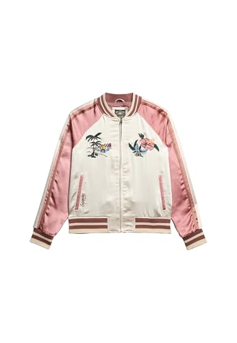Superdry Damen Bestickte Suikajan Bomberjacke Reisweiß 44 von Superdry