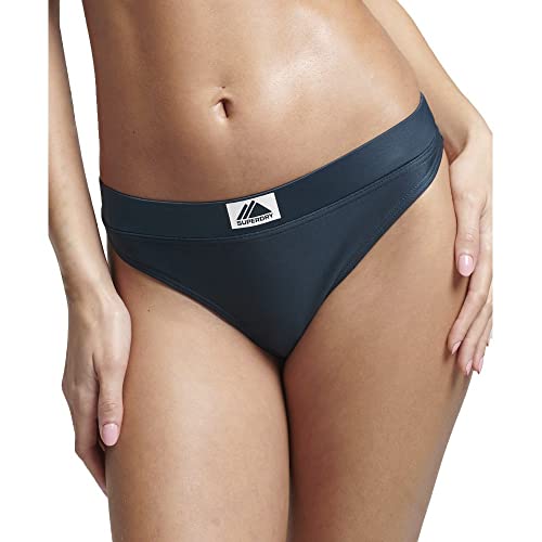 Superdry Damen-Bikini-Slip, recycelt, figurbetonte Passform, Blaue Flasche, 40 von Superdry