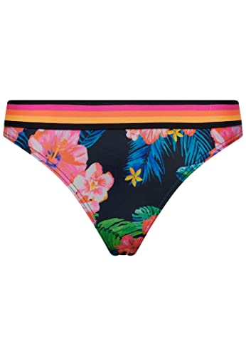 Superdry Damen Bikinihöschen aus recyceltem Material mit Vintage Logo Hibiskus Pop Koralle 42 von Superdry