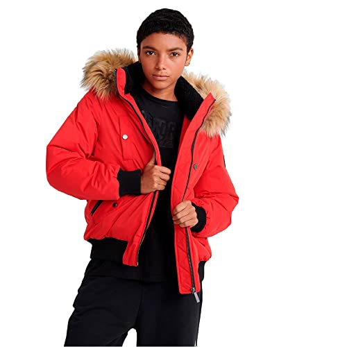 Superdry Damen Bomberjacke aus Mikrofaser Verbrannt Rot 42 von Superdry