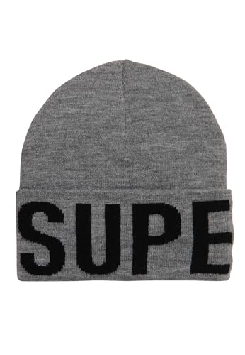 Superdry Damen Branded Knitted Beanie Hat Baseballkappe, silberfarben, One Size von Superdry