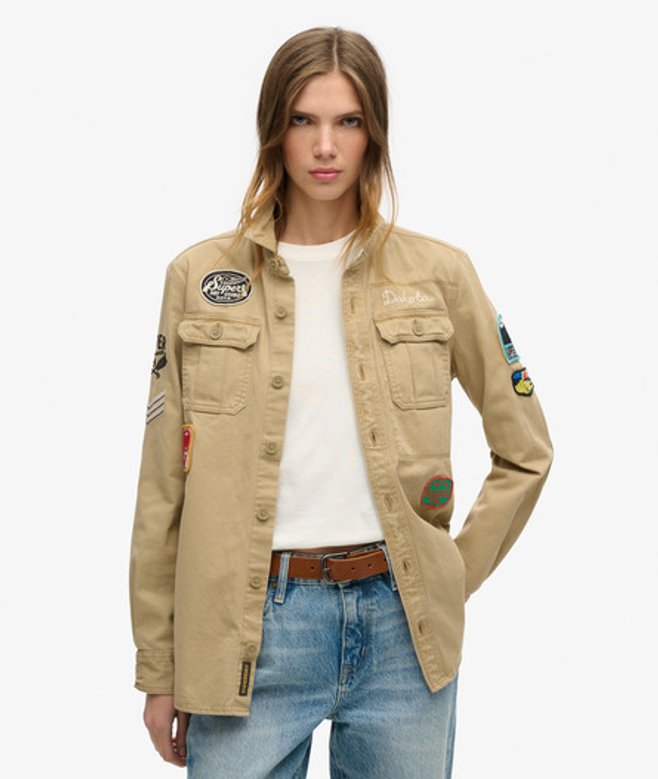 Superdry Damen Braun Pfadfinderhemd Bestickt, Größe: 44 von Superdry