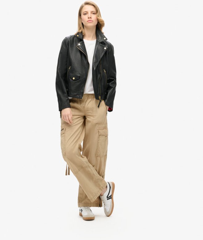 Superdry Damen Braun Vintage Cargohose mit Niedriger Leibhöhe, Größe: 36 von Superdry