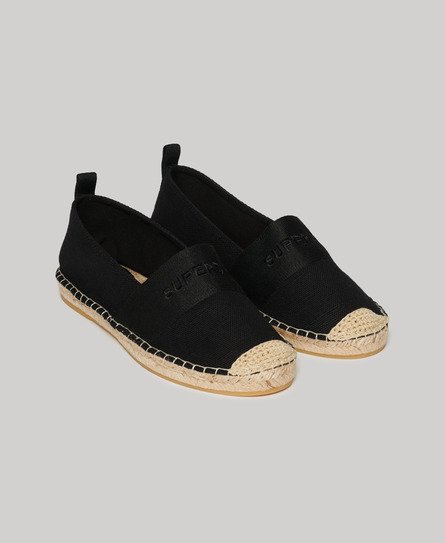 Superdry Damen Canvas-Espadrilles Schwarz - Größe: 37 von Superdry