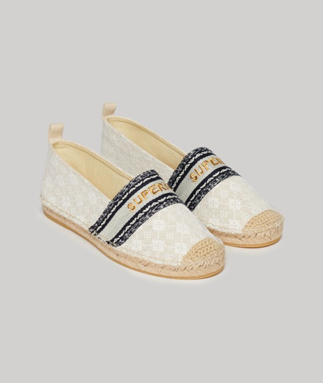 Superdry Damen Canvas-espadrilles mit Overlay Beige - Größe: 37 von Superdry