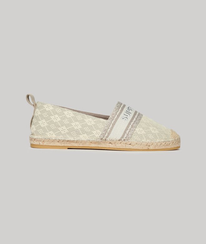 Superdry Damen Canvas-espadrilles mit Overlay Weiß - Größe: 39 von Superdry