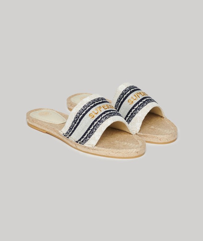 Superdry Damen Canvas-sandalen mit Espadrilles-overlay Beige - Größe: 40 von Superdry
