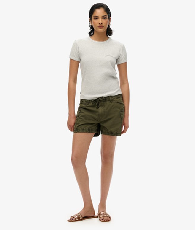 Superdry Damen Cargo Hot Shorts Green - Größe: 44 von Superdry