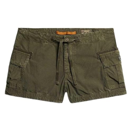 Superdry Damen Cargo Hot Shorts Olivgrün Nacht 38 von Superdry
