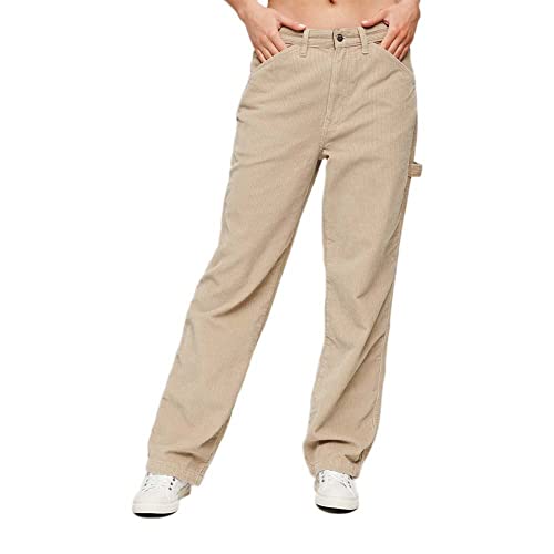 Superdry Damen Carpenter Cordhose Stonewash Taupe Braun 30/32 von Superdry