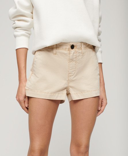 Superdry Women's Chino Hot Shorts Creme - Größe: 36 von Superdry