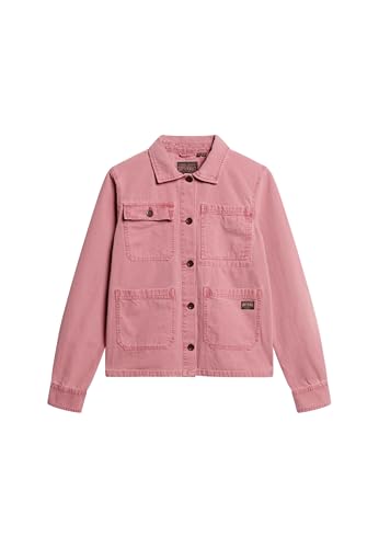 Superdry Damen Chore Jacke mit vier Taschen Gedeckt Rosé 34 von Superdry