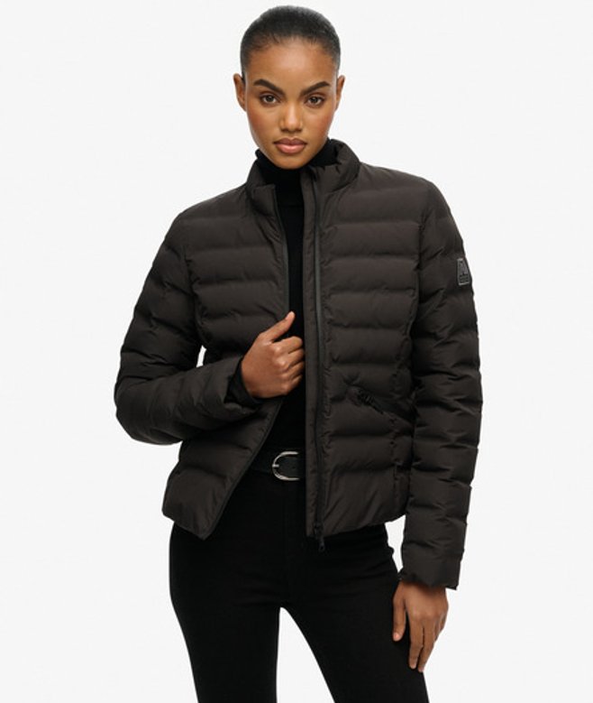 Superdry Damen City Fuji Steppjacke Black - Größe: 42 von Superdry
