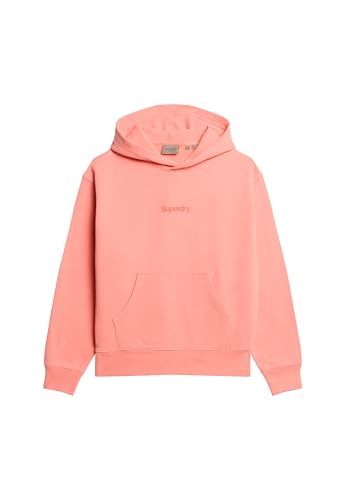 Superdry Damen City Hoodie mit lockerer Passform und Core-Logo Pastelline Korallrot 42 von Superdry