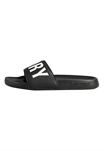 Superdry Damen Code CORE Pool Slide Schiebe-Sandalen, Black/Optic, Medium EU von Superdry