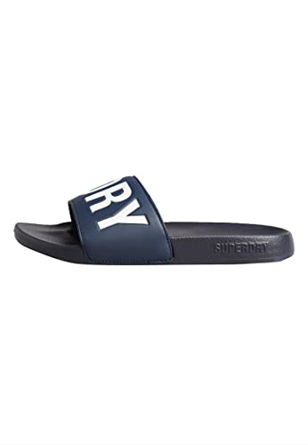 Superdry Damen Code CORE Pool Slide Schiebe-Sandalen, Deep Navy/Optic, Medium von Superdry