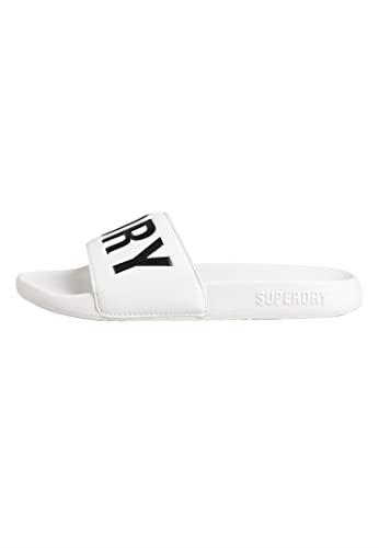 Superdry Damen Code CORE Pool Slide Schiebe-Sandalen, Optic/Black, Medium von Superdry