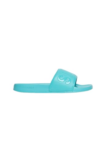 Superdry Damen Code CORE VEGAN Pool Slide Kapuzenpullover, Aquamarin-Blau, M von Superdry