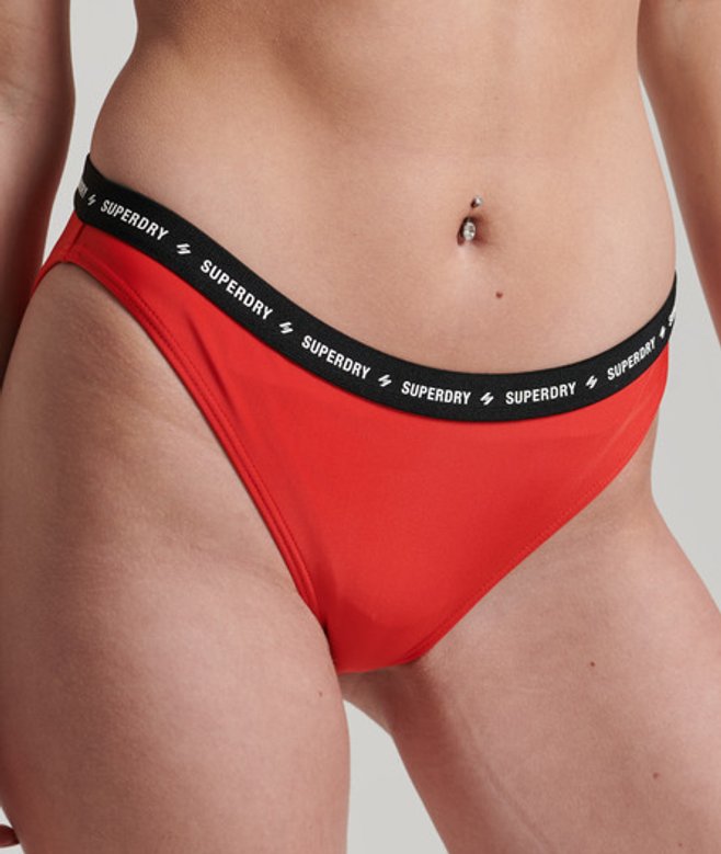 Superdry Damen Code Elastisches Micro Bikinihöschen Rot - Größe: 40 von Superdry