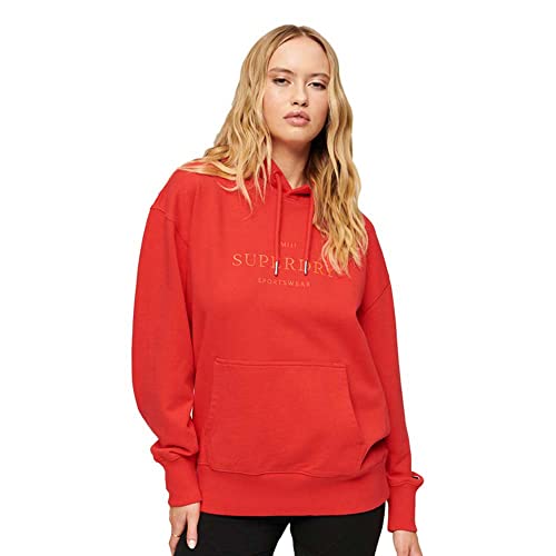 Superdry Damen Übergroßes Code Heraldry Hoodie Abendrot XS/S von Superdry