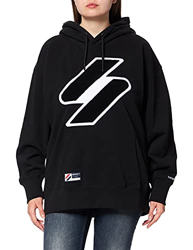 Superdry Damen Code Logo Che OS Hood Hooded Sweatshirt, Black, M von Superdry