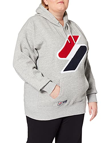 Superdry Damen Code Logo Che OS Hood Hooded Sweatshirt, Grey Slub Grindle, M/L von Superdry