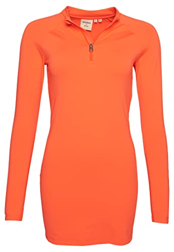 Superdry Damen Code SL Bodycon Dress Kleid, Hyper Fire Coral, von Superdry
