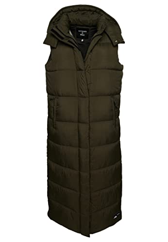 Superdry Damen Code Sl Touchline Padded A7-Gilet, Khaki Raster, 40 von Superdry