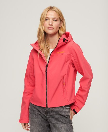 Superdry Women's Damen Rosa Code Trekker Softshell-Kapuzenjacke, Größe: 42 - Größe: 42 von Superdry