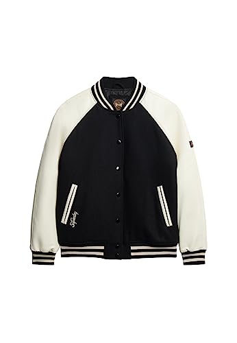 Superdry Damen College Varsity Bomberjacke Schwarz 40 von Superdry